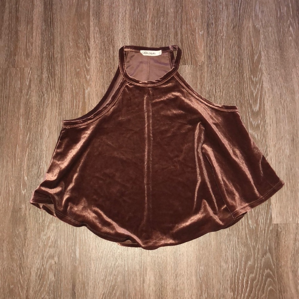 Copper Velvet Flowy Halter Top